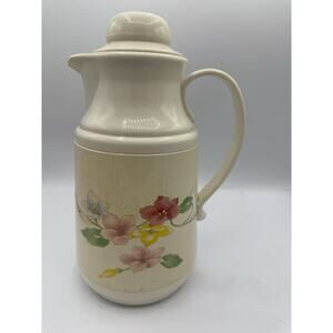 Vintage Thermal Phoenix Carafe 1 Qt Hot or Cold Insulated Pitcher Floral Design